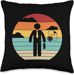 Supplies Health Life Insurance Sales Agent Gifts Retro Life Care Health Broker Insurance Agent Throw Pillow, 16x16, Multicolor