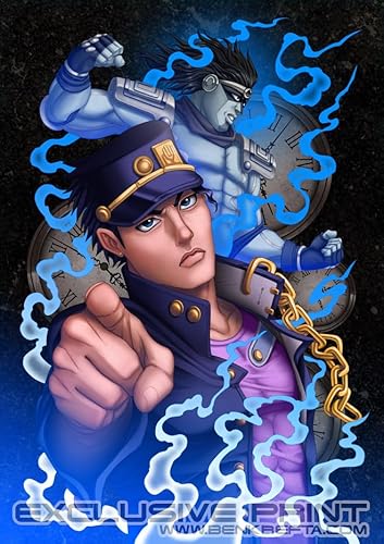 JOTARO JOJO's BIZARRE ADVENTURE SIGNED A3 PRINT - Anime Artwork video game poster - manga wall art
