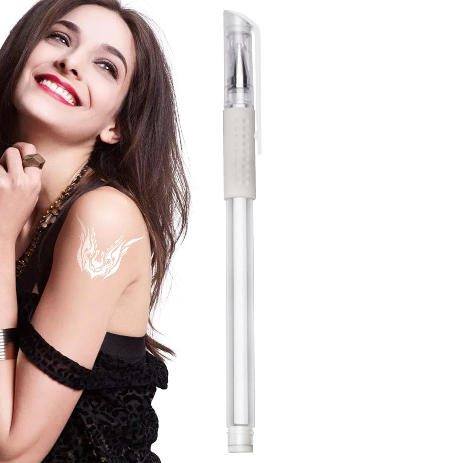 Skin Marking Pencil - Portable Scribe Pen - White Marker Pen, Skin Marking Pen, Drawing Pen, Washable Scribe Pen for Arms, Skin, Eyebrow
