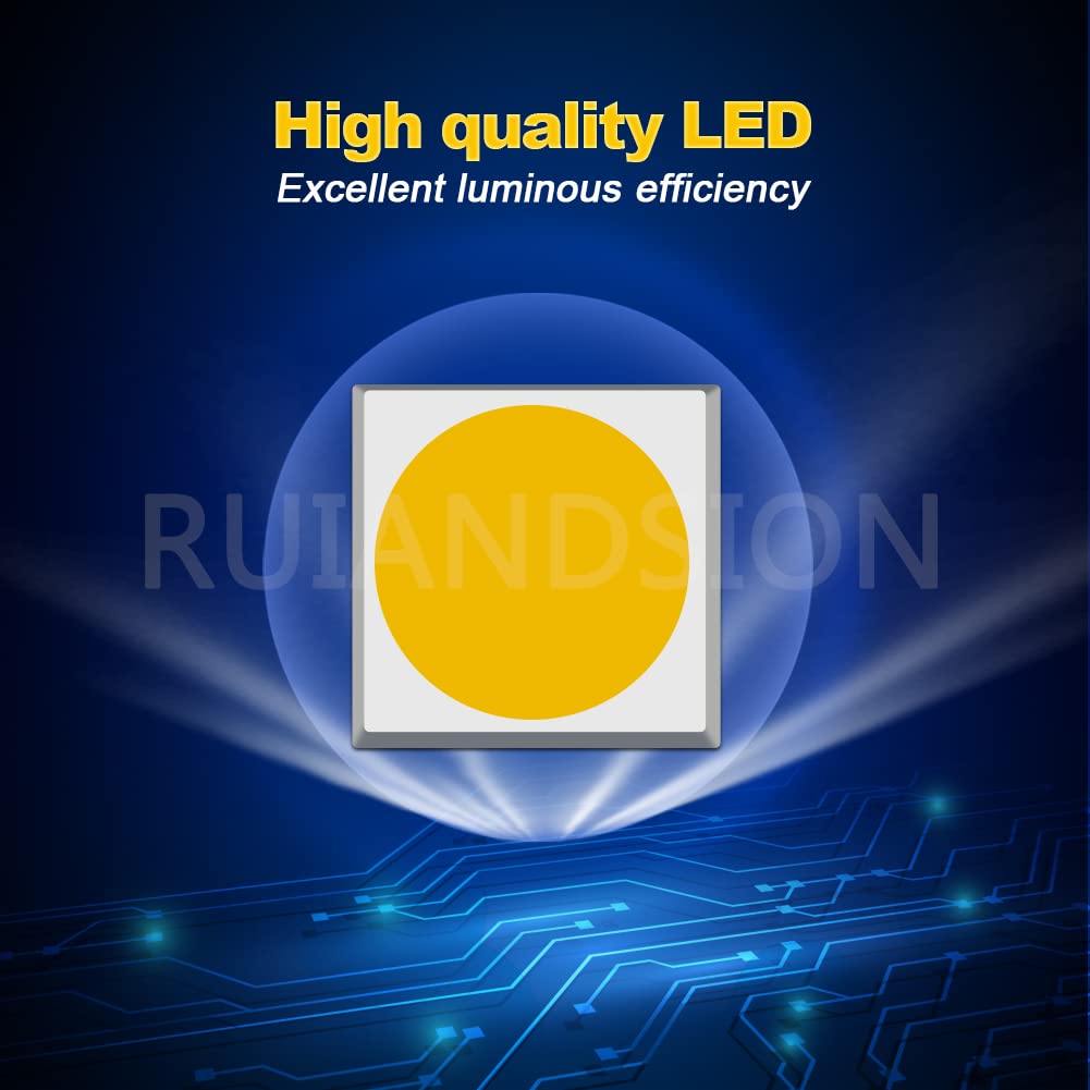 Ruiandsion - 2 lampadine LED 1156 bianco caldo 6-30V BA15S 7506, 6V 12V 24V, luci posteriori di riserva per auto, moto, senza polarità
