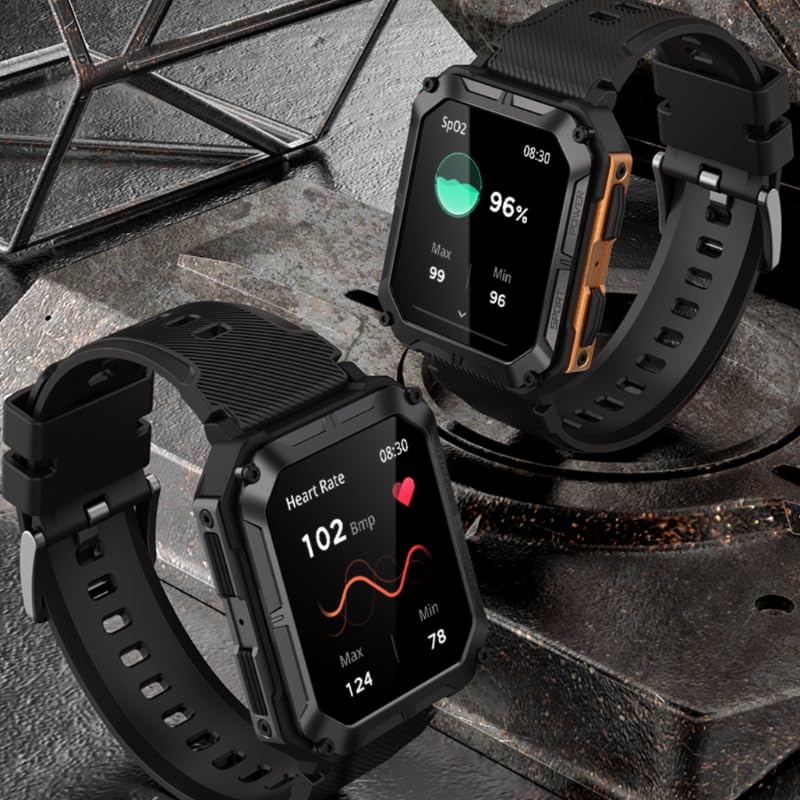 Watchily Militaire MTPRO - Montre Connectée Homme, Militaire, Ultra résistant, SMS, Sport, Santé, Aventure, Autonomie 15 à 50 Jours