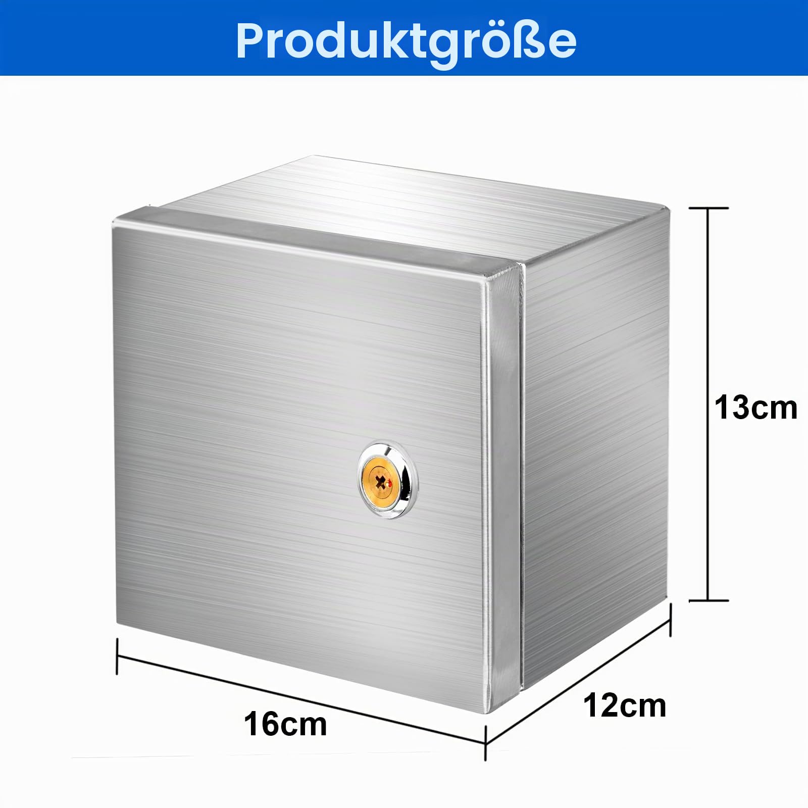 Edelstahl 304 Schaltschrank Verteilerkästen mit 1 * 2P Leckschalter 32A und Europäische Steckdose 250V/16A,Wandmontiert Gehäuse für den Außen-/Innenbereich mit Schloss