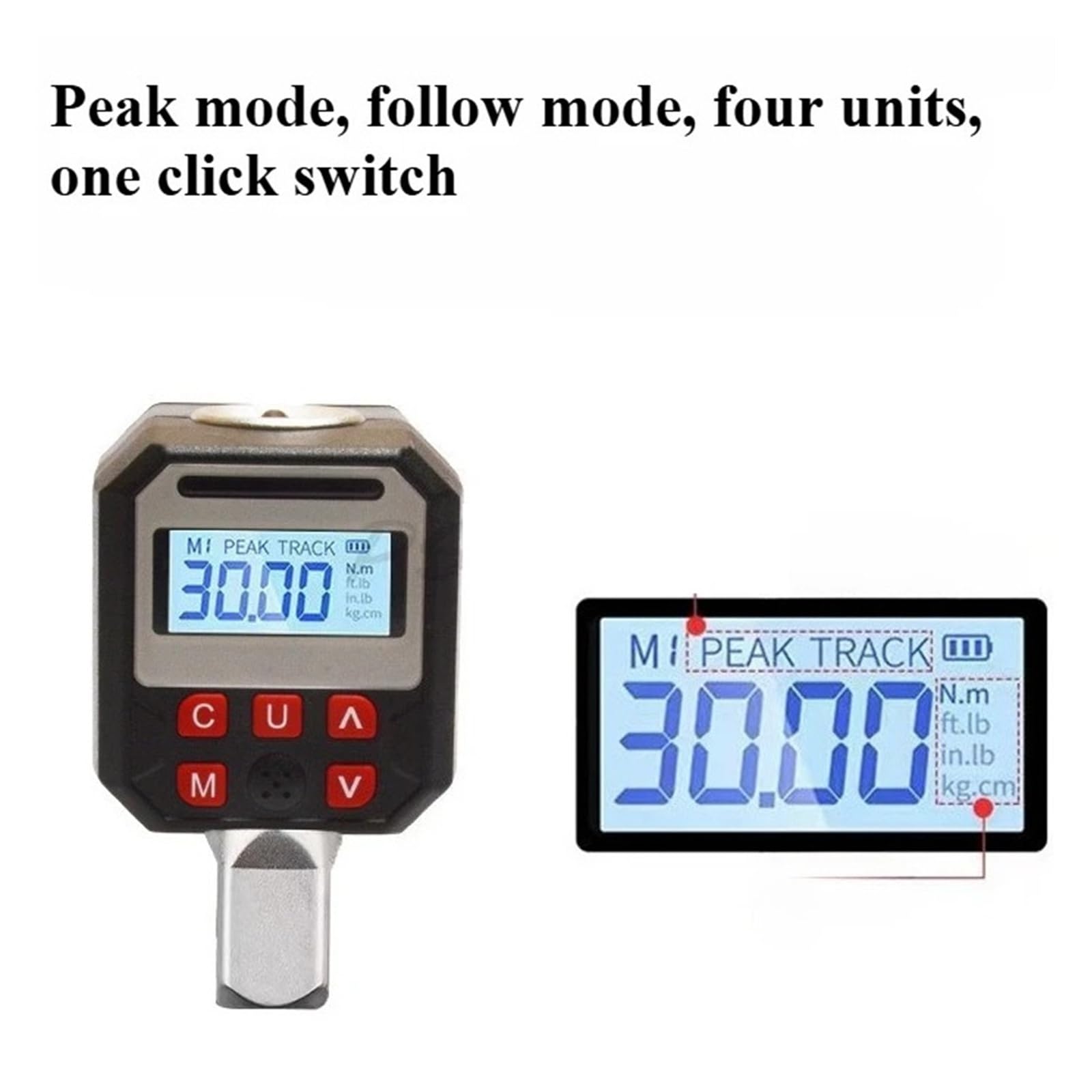 Tester for misuratore di coppia digitale, avviso display a colori, strumento for test di coppia con chiave chilogrammo Visualizzazione intuitiva(17-340)