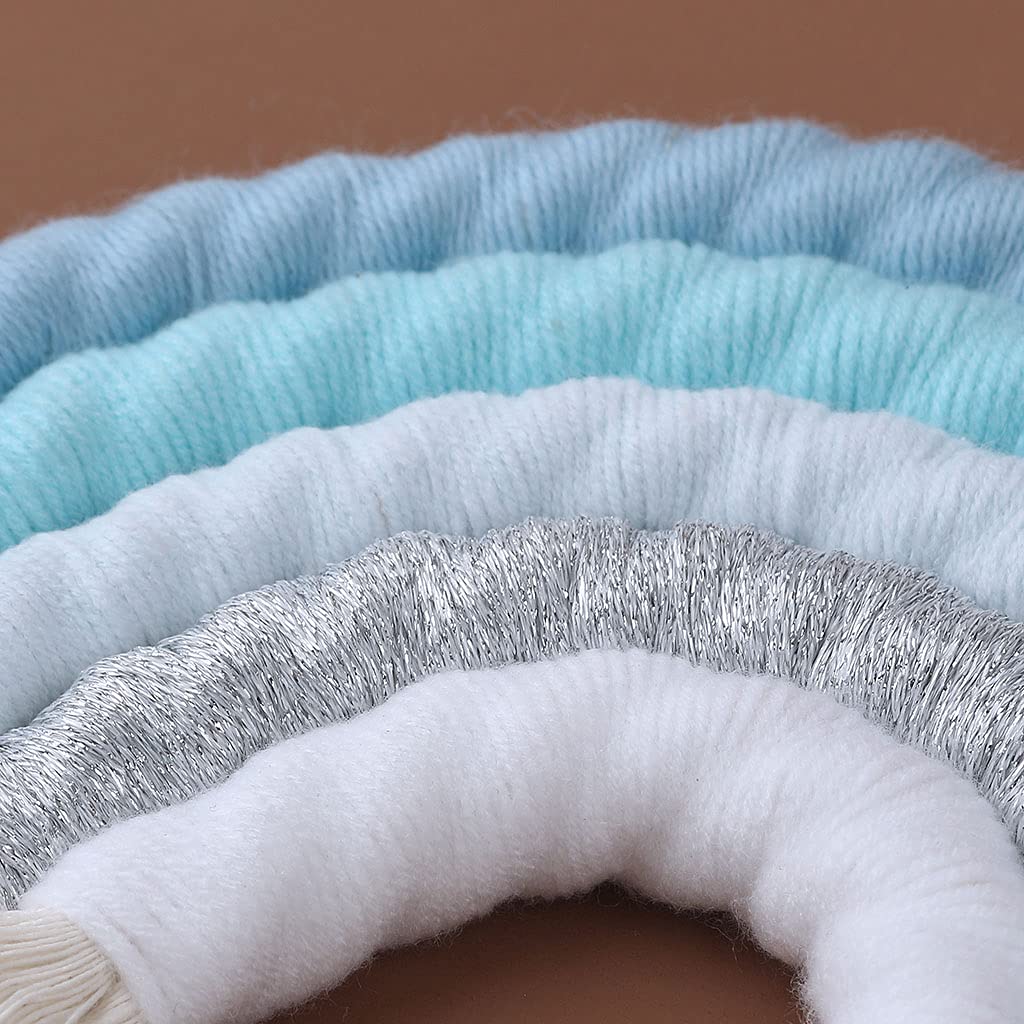 LEEleegang Macramè Arcobaleno Decorazione da Parete Boho Nursery Baby Kids Room Decor Baby Shower Arcobaleno Decorazione