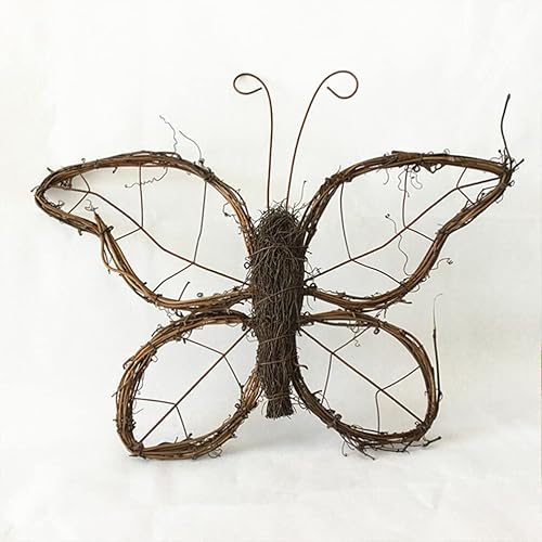 Miniatura 3 de Corona con forma de mariposa natural, corona de vid natural, corona de ramas de vid, corona de puerta para manualidades, guirnalda decorativa de