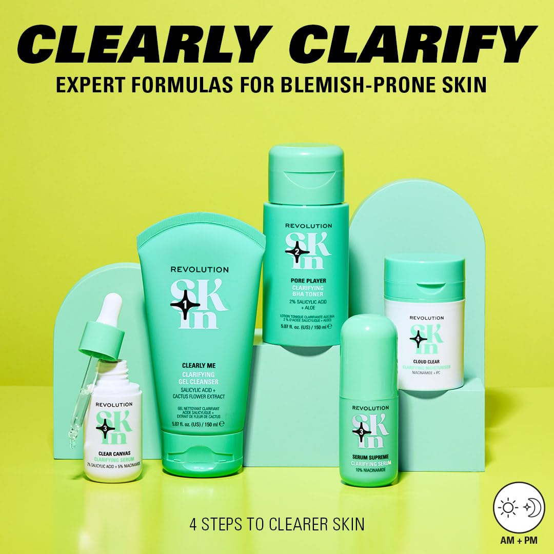 Revolution SKin, Clearly Me Clarifying Cleansing Gel, Gel Detergente Purificante per Pelli Impure e Miste, Vegano e Cruelty-Free, 150ml
