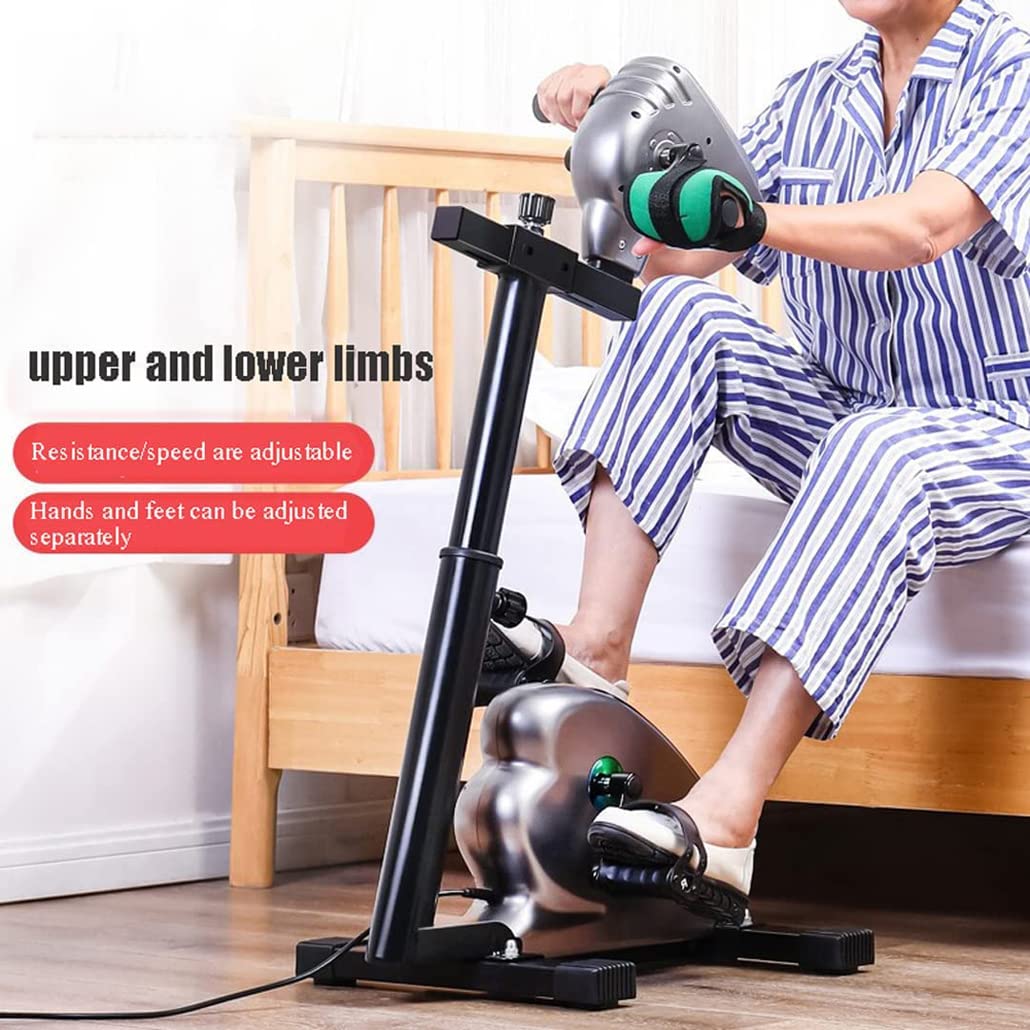 Elektryczny Rower Treningowy Z Pedałami, Elektryczny Rower Treningowy Dla Seniorów, Przenośny Rowerek Stacjonarny Z Pedałami Do Nóg I Ramion Z Uchwytem Ochronnym Do Domu I Biura