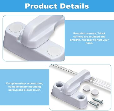 8 Pack Crescent Sash Window Locks, Sliding Window Latches, Cam Lock Set
