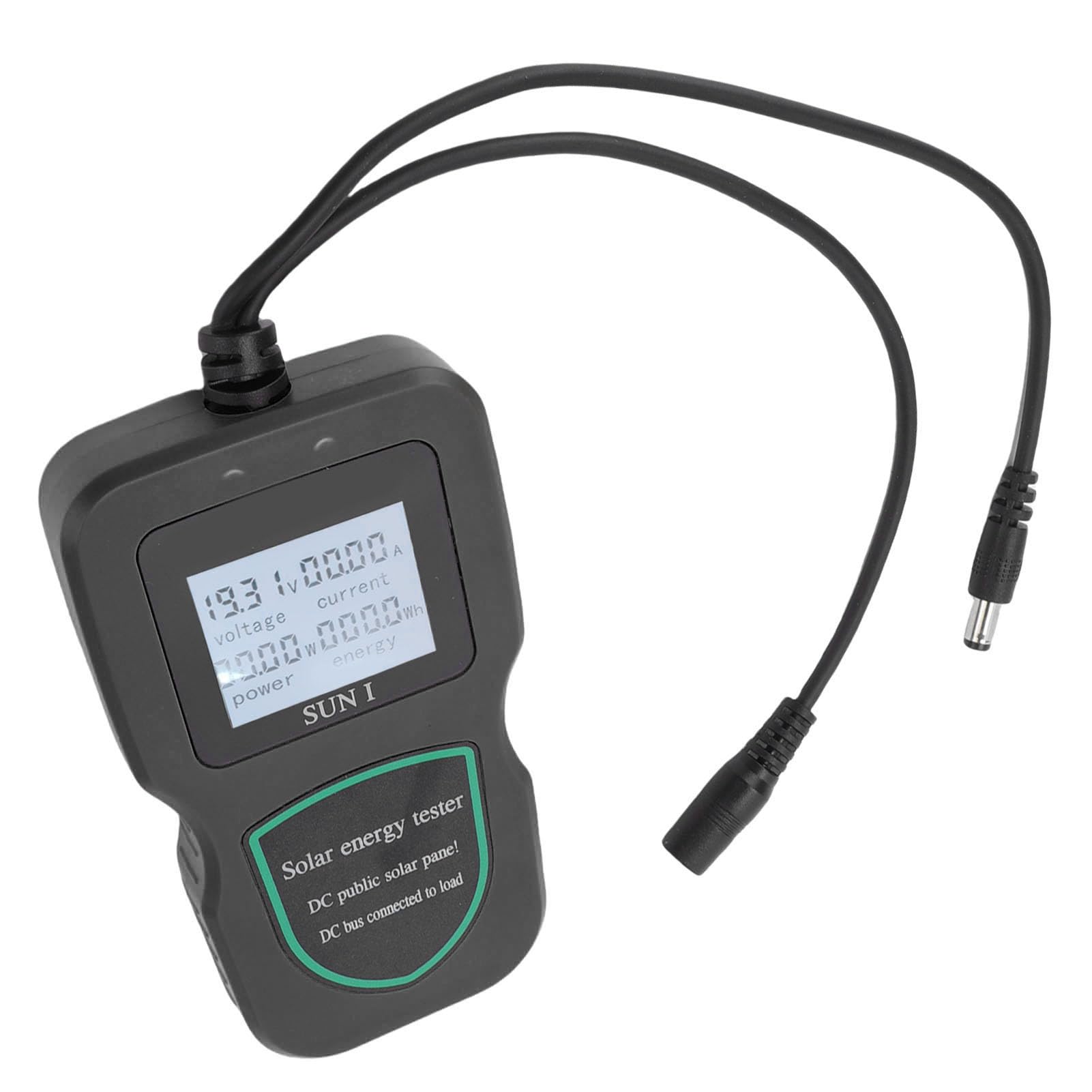 FTVOGUE Tester per Pannelli Solari, Multimetro Fotovoltaico MPPT con Ampio Schermo LCD per Test Efficienti di Pannelli Solari da 5 W a 500 W (BLACK)
