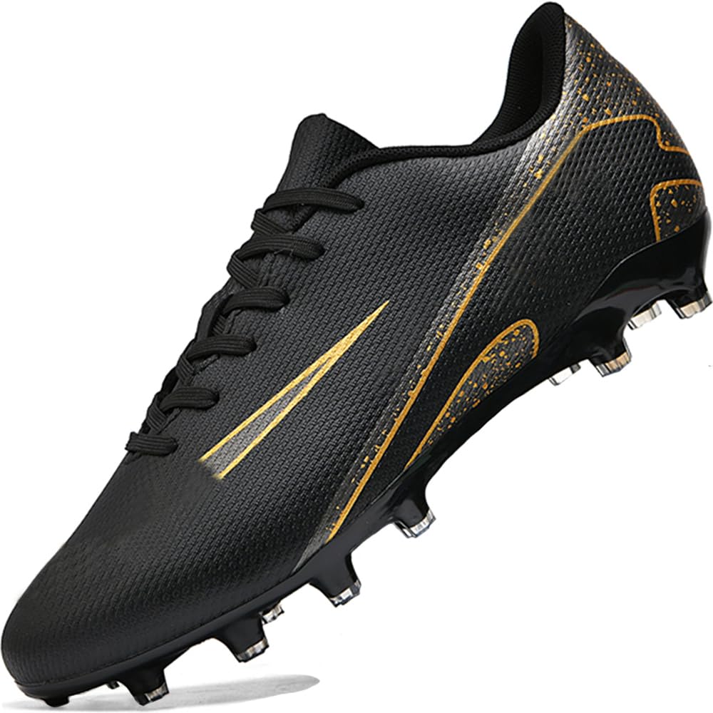 Zapatillas de Fútbol Mujer Spike Aire Libre Atletismo Entrenamiento Botas Profesionales Calzado de Fútbol Tacos de fútbol Deportivas Unisex Negro 41 EU