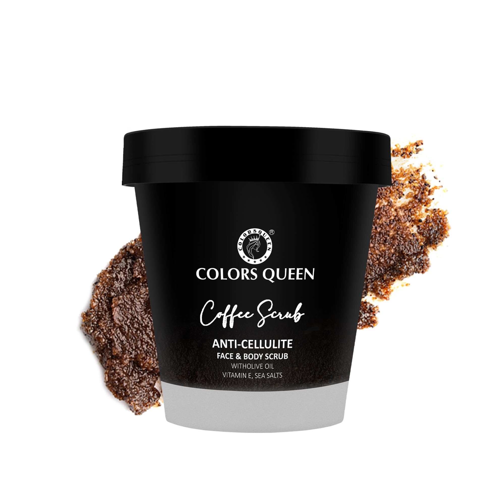 Colors Queen Anti-Cellulite Coffee Face & Body Scrub with Olive Oil, Shea Butter & Vitamin E - 280g | Coffee Face & Body Scrub for Soft & Bright Skin, Removes Tan, Dirt & Dead Skin from Face, Neck, Back-image-32