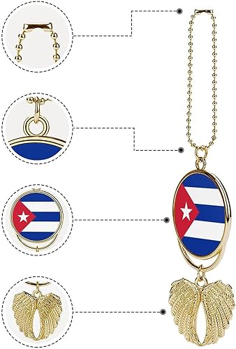 Miniatura 3 de Bandera de Cuba colgante de coche colgante elegante espejo retrovisor encantos ornamento decoración coche estilo dorado Estilo dorado,Estilo