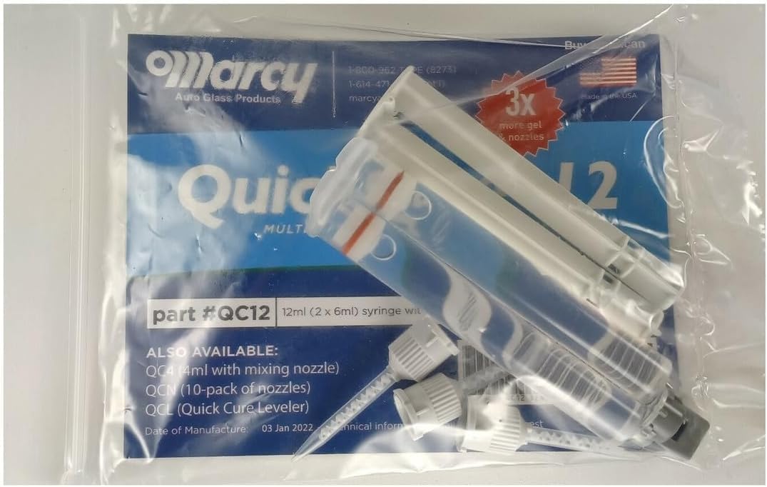 QC12-10 10 Piece BAP Marcy Quick Cure Auto Windshield Rain Sensor (Lens) Multi Gel Kit 12ml 2Part