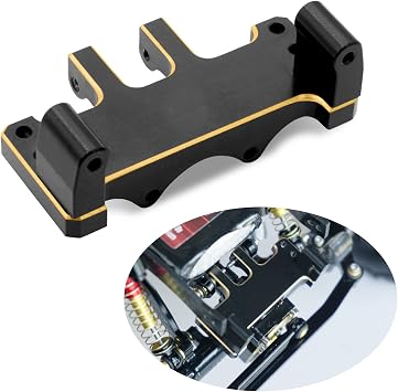 OGRC Brass Servo Mount Adjustable Brass Steering Servo Mount Bracket for Axial SCX24 Deadbolt / C10 / JLU Gladiator/Bronco Upgrades Parts Black Gold -13.2g