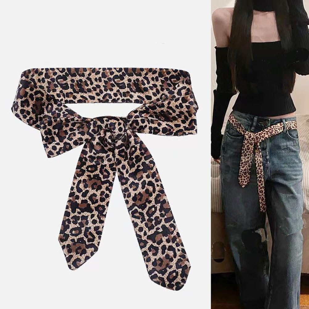 Fashion Women's Long leopard Tie Waist Belt For Dresses Jeans Coat - Image 4
