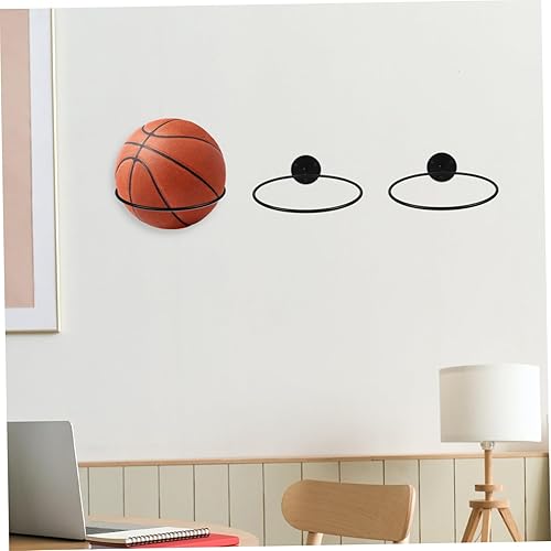 Miniatura 7 de STOBOK Soporte universal para bolas de hierro, 3 unidades, para ahorrar espacio, montaje en pared, baloncesto, almacenamiento en pared, para fútbol,