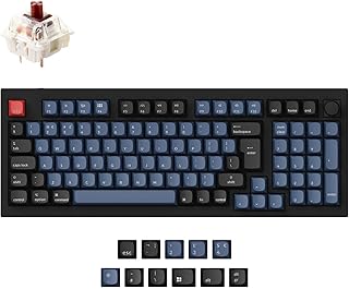Keychron Q5 ISO-UK-Layout RGB Wired Custom Mechanical Keyboard Knob Version, 96% Layout QMK/VIA Programmable Macro for Mac Windows Linux, Hot-Swappable Gateron G Pro Brown Switch Full Aluminum- Black