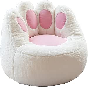38 Inch Faux Fur Bean Bag Chair Cover - No Filler, DIY Stuffed Animal Storage Chair For Teens & Adults
