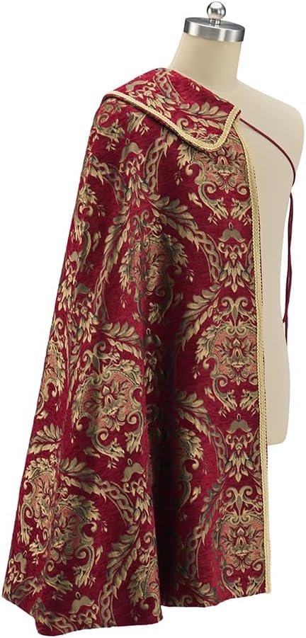 Willyacos Tudor Cape Men Medieval Renaissance Costumes Noble Tudor King Costume Cape Ren Faire Half Shoulder Cloak