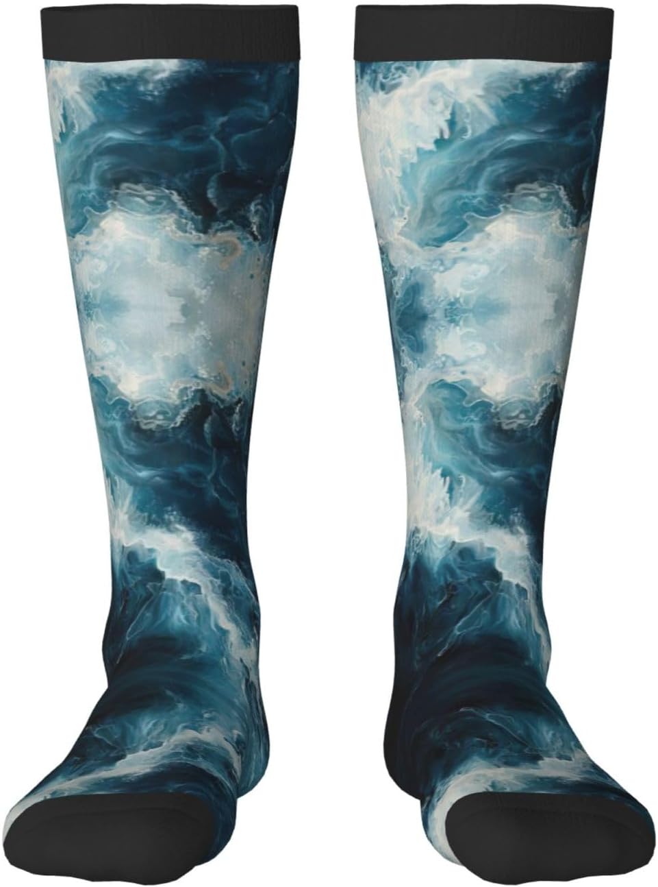 Within The Tides Print Breathable Crew Neck Athletic High Socks,Suitable For Sports,Running,And Travel.