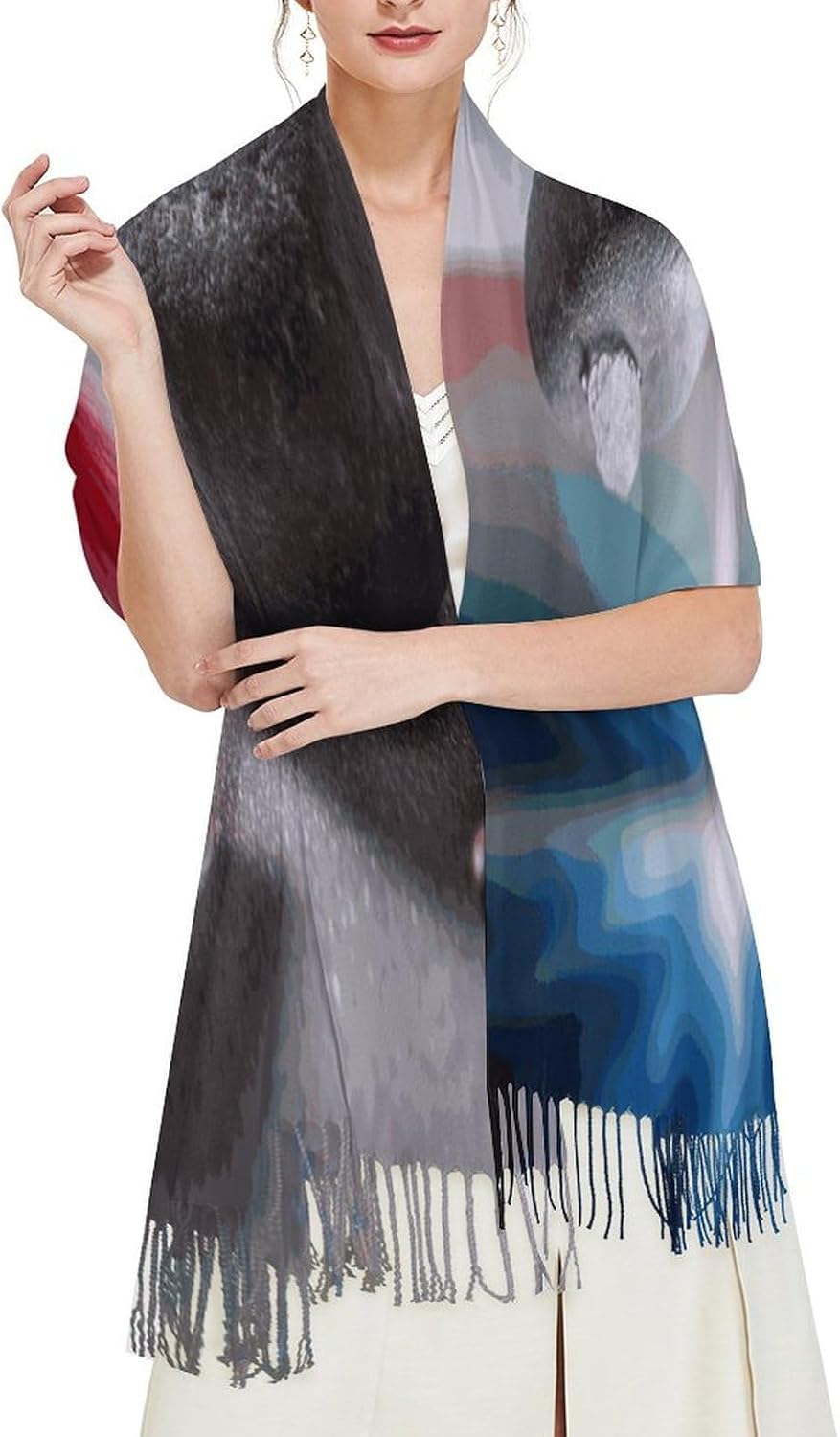 Tropical Flower And Zen Stone Scarf for Women Men Soft Warm Fashion Blanket Scarves Classic Cashmere Feel Scarf Long Shawl Large Scarves Cold Weather Thick Blanket Scarfs