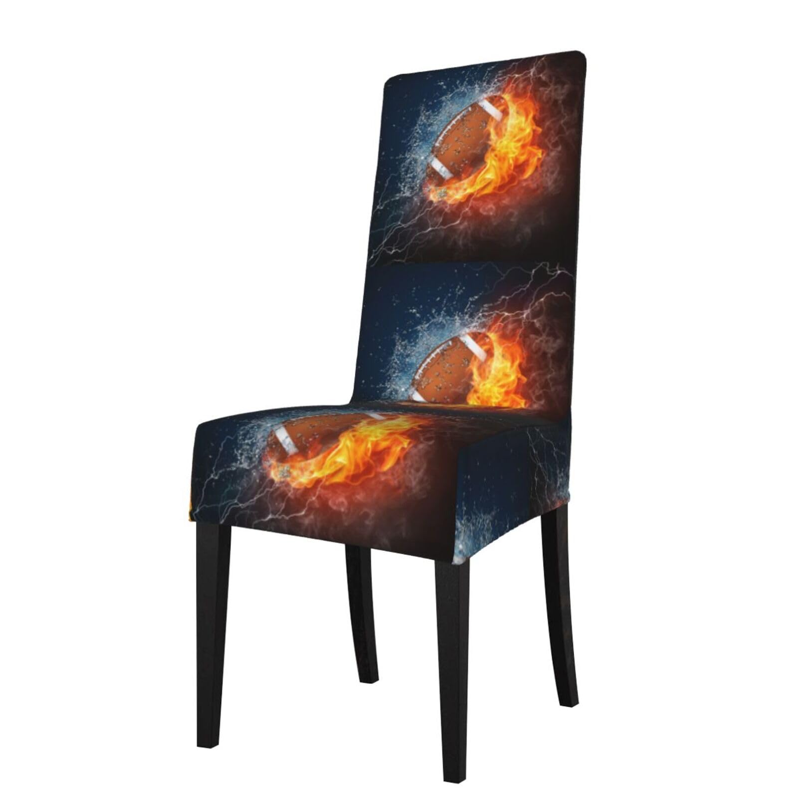 LKYMOH American Football In Fire And Water, Chair Covers Stretch Chair Slipcovers for Dining Room, for Party Pet Protection Universal Fit Soft Polyester