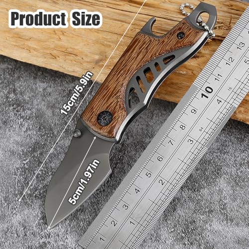 DAJASD Foldable Multitool Knife with Bottle Opener, Blade, and Keychain - Survival Gear Pocket Tool for Outdoor Camping, Men's Gift - Image 2