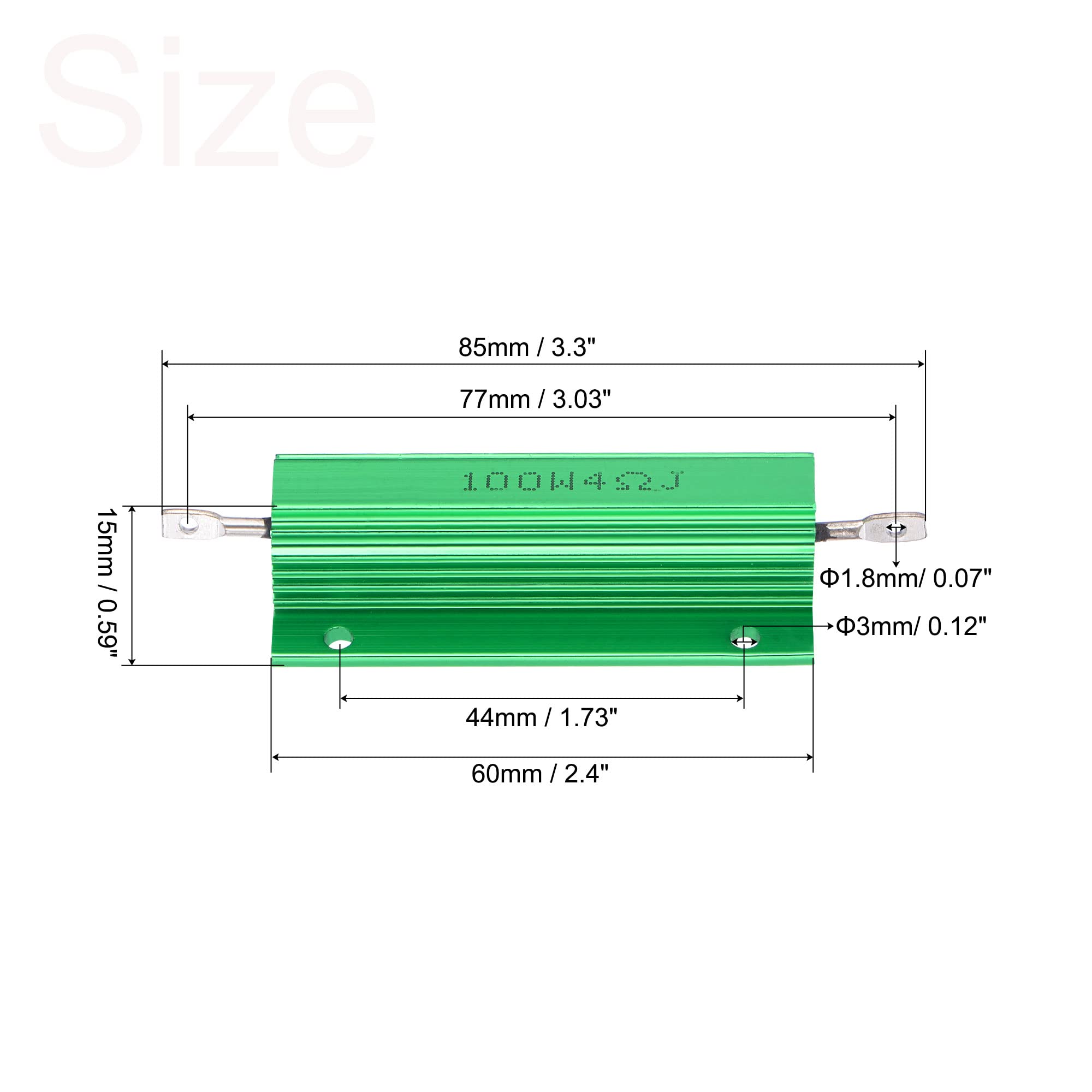 YOKIVE 2pz Alluminio Custodia Resistenza, Ufficio LED Convertitore Sostituzione Filo Avvolto Resistenza, Ottimo per Quotidiano Utilizzi (Oro, 50W 47 Ohm