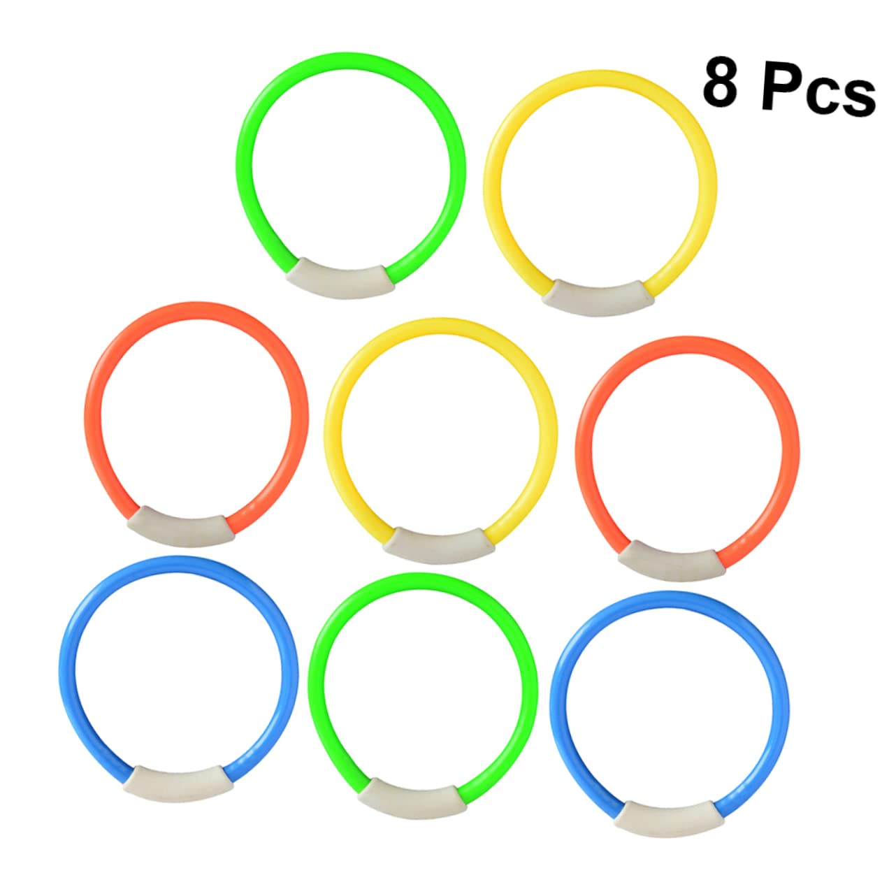 SUPVOX Underwater Diving Ring Toy Set 8pcs Pool Toy Ring for Boys and Girls Training Accessory Safe Plastic Fun for Boys Girls Random