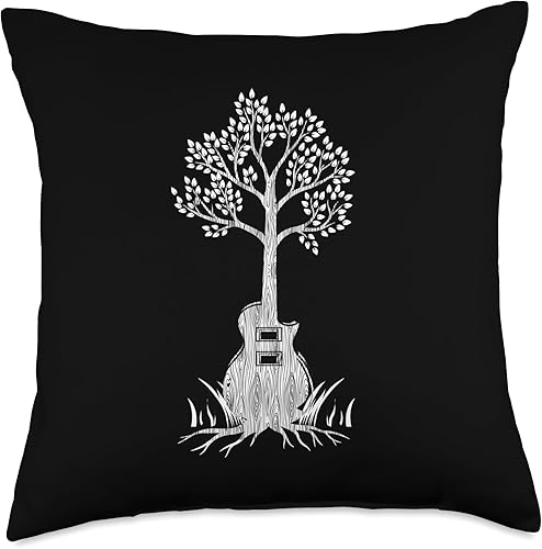 Electric Guitar Gifts Accessories E Tree-Guitarist - Almohada de guitarra eléctrica 18 x 18 pulgadas multicolor