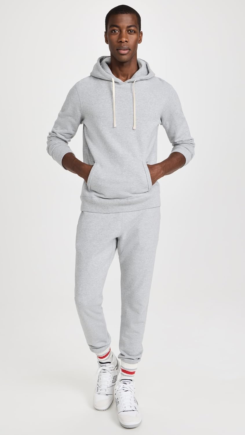 REIGNING CHAMP Men's Midweight Terry Slim Hoodie, Heather Grey, S - Image 5
