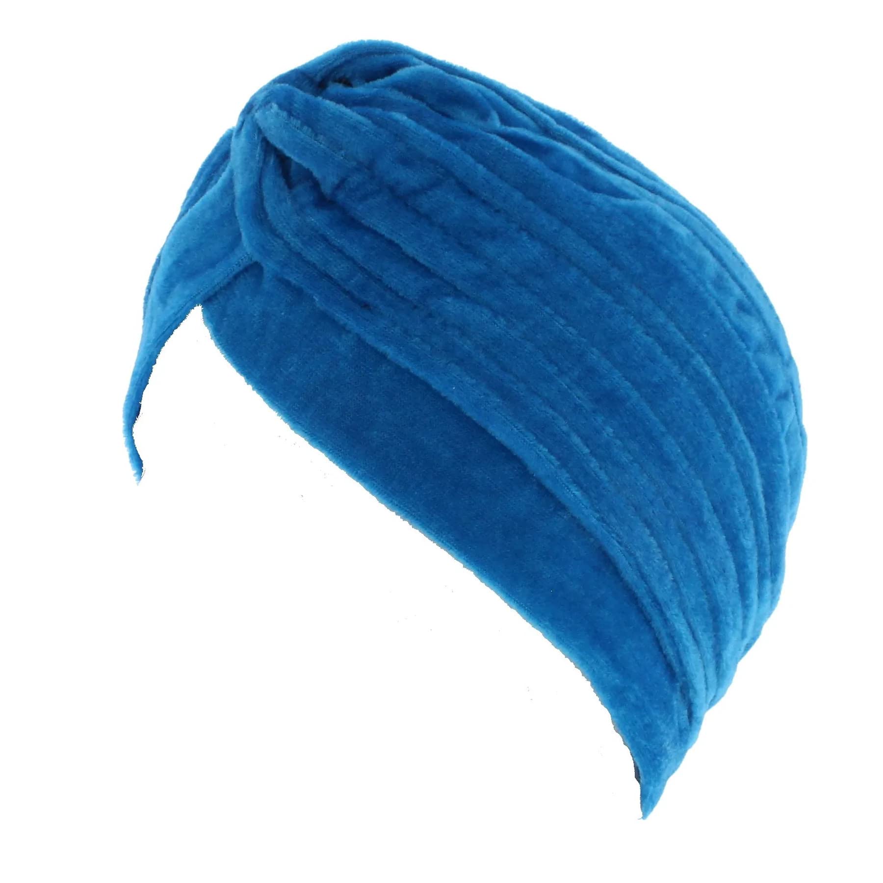 Topkids Accessories Women's Turquoise Velvet Hair Turban Head Wrap, Sleep Cap, Hair Scarf, Towel, Chemo Headwear For Uk, Head Scarf, Towel, Silk Wrap For Sleeping (Turquoise)
