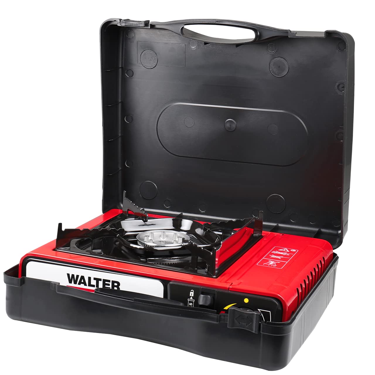 WALTER Campingkocher Gourmet mit Piezo, 2,2 kW Leistung | Zuverlässiger Gaskocher für Outdoor-Abenteuer, Einfach zu bedienen, Kompaktes Design, Zum Kochen beim Camping und unterwegs