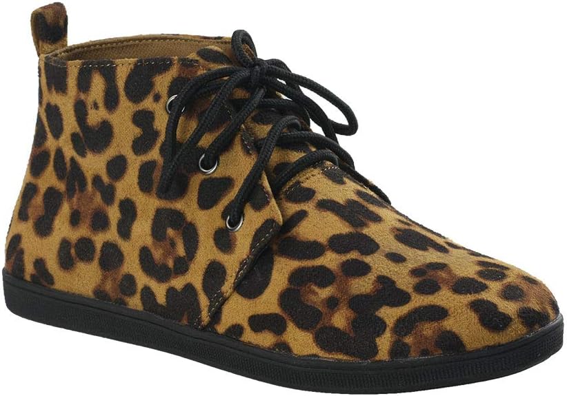 Women's Lace Up Flat Booties Slip on Ankle Boots Soft Casual Desert Oxford