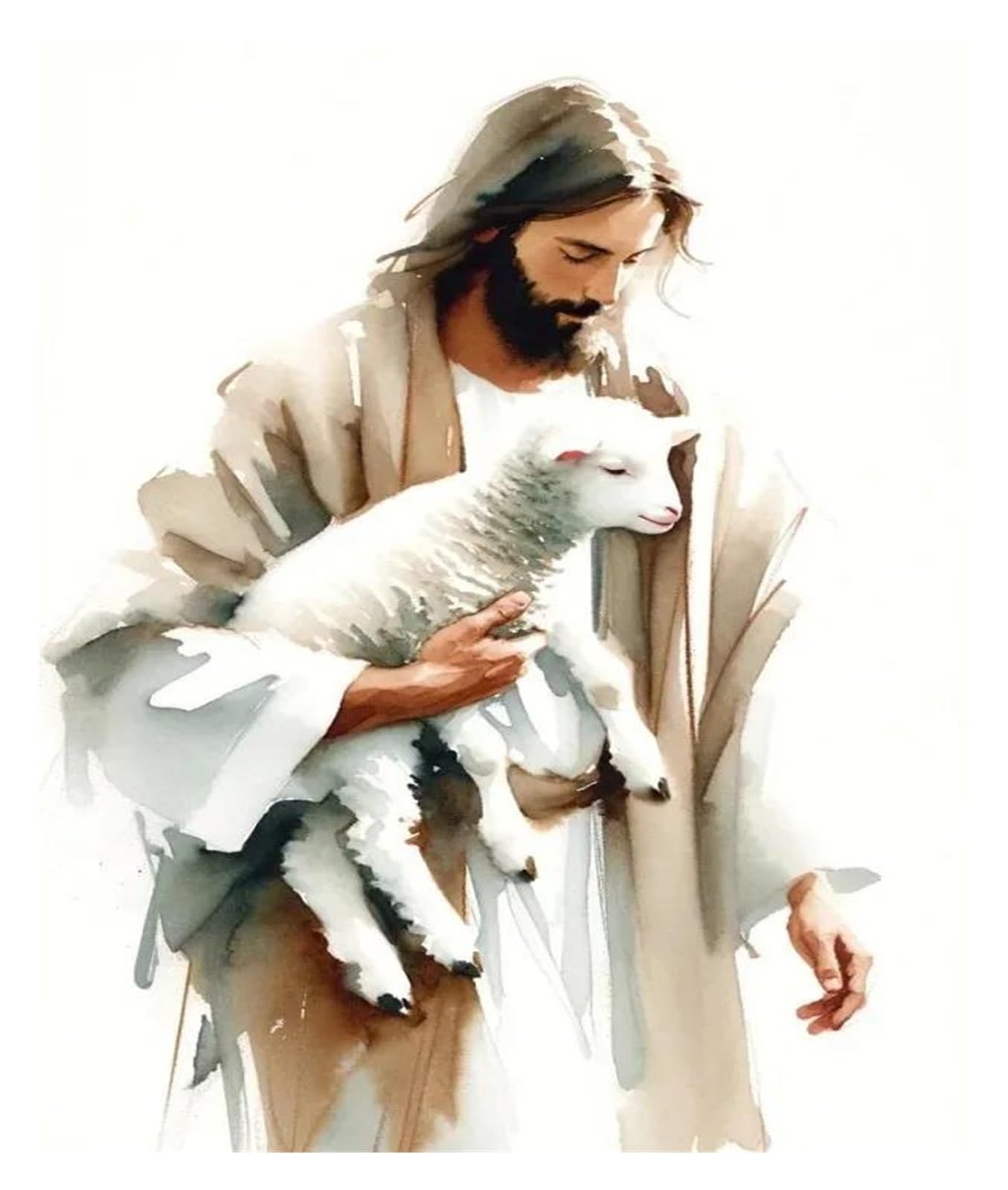 Pintura póster de Jesús XENITE en lienzo de 30x40cm con elegante boceto de fe cristiana.