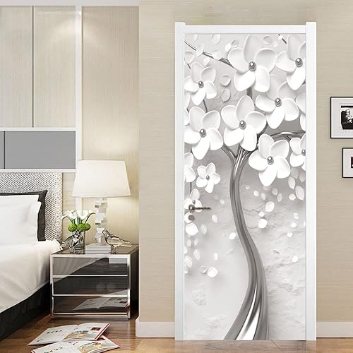 Miniatura 1 de Adhesivo para puerta de papel tapiz para despegar y pegar calcomanía de pared para decoración del hogar del dormitorio impermeable extraíble de