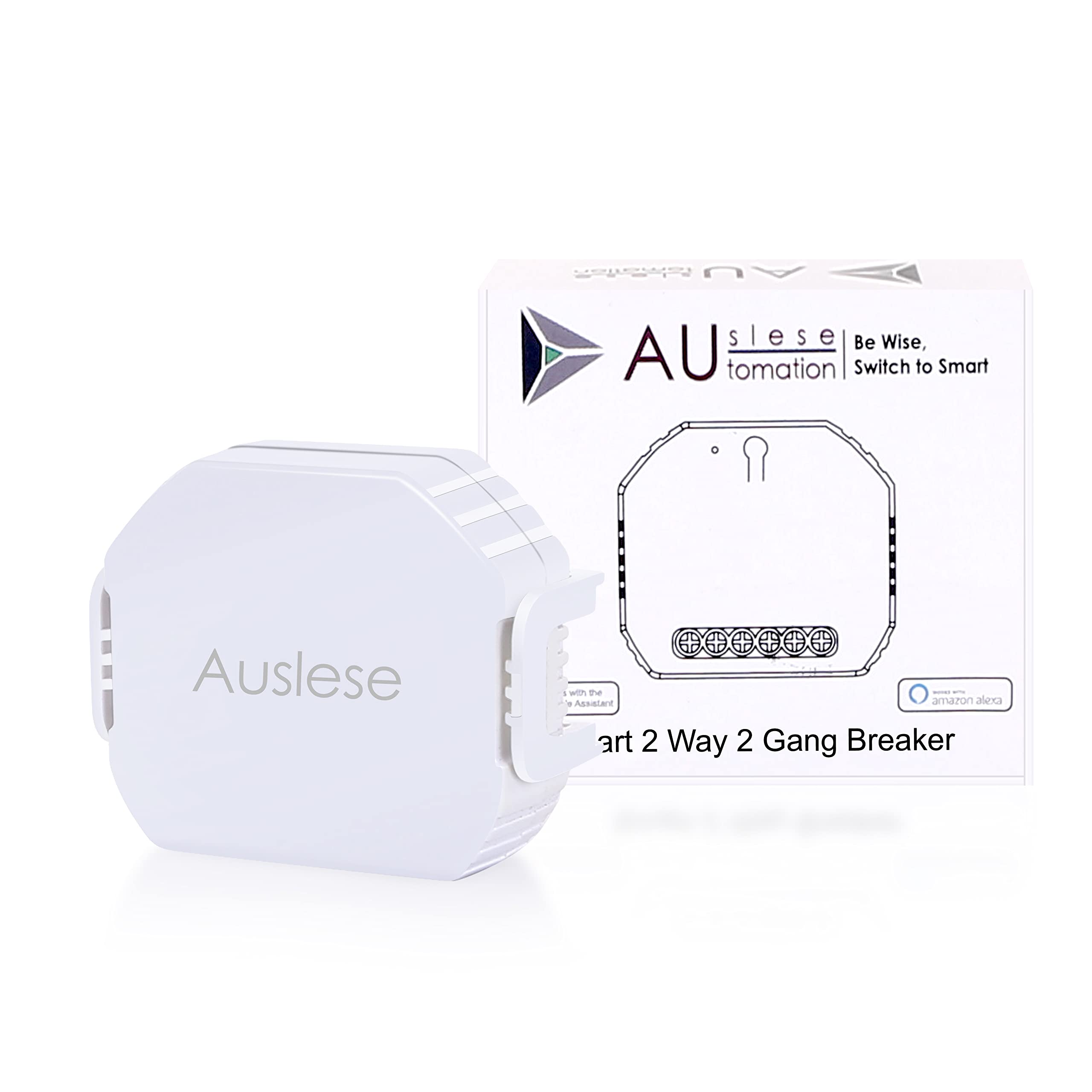 Auslese ® WiFi RF 10A Circuit Mini Control Switch Breaker Module Intelligent Home Switch Device Sharing Timing Function Remote Control with Alexa Google Home (2Way-1G) (2Way-2Gang)-image-33