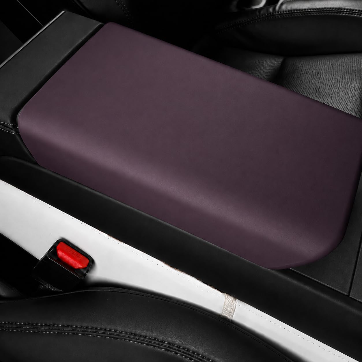 7PCS Interior Trim Kit for Model Y Juniper 2025-2026 Model 3 Highland 2024-2026, Mist Purple Console Covers, Wireless Charging Pad, Screen Frame, Cup Holder, Armrest, Mirror, Steering Cover