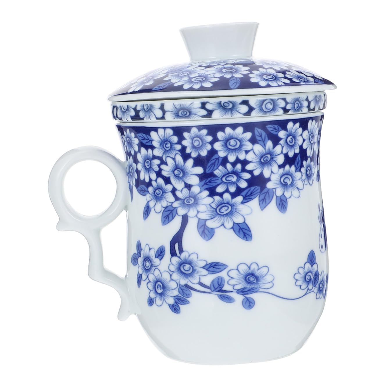 GLEAVI Tazza da Tè in Porcellana Blu e Bianca Classica, 1 Pezzo