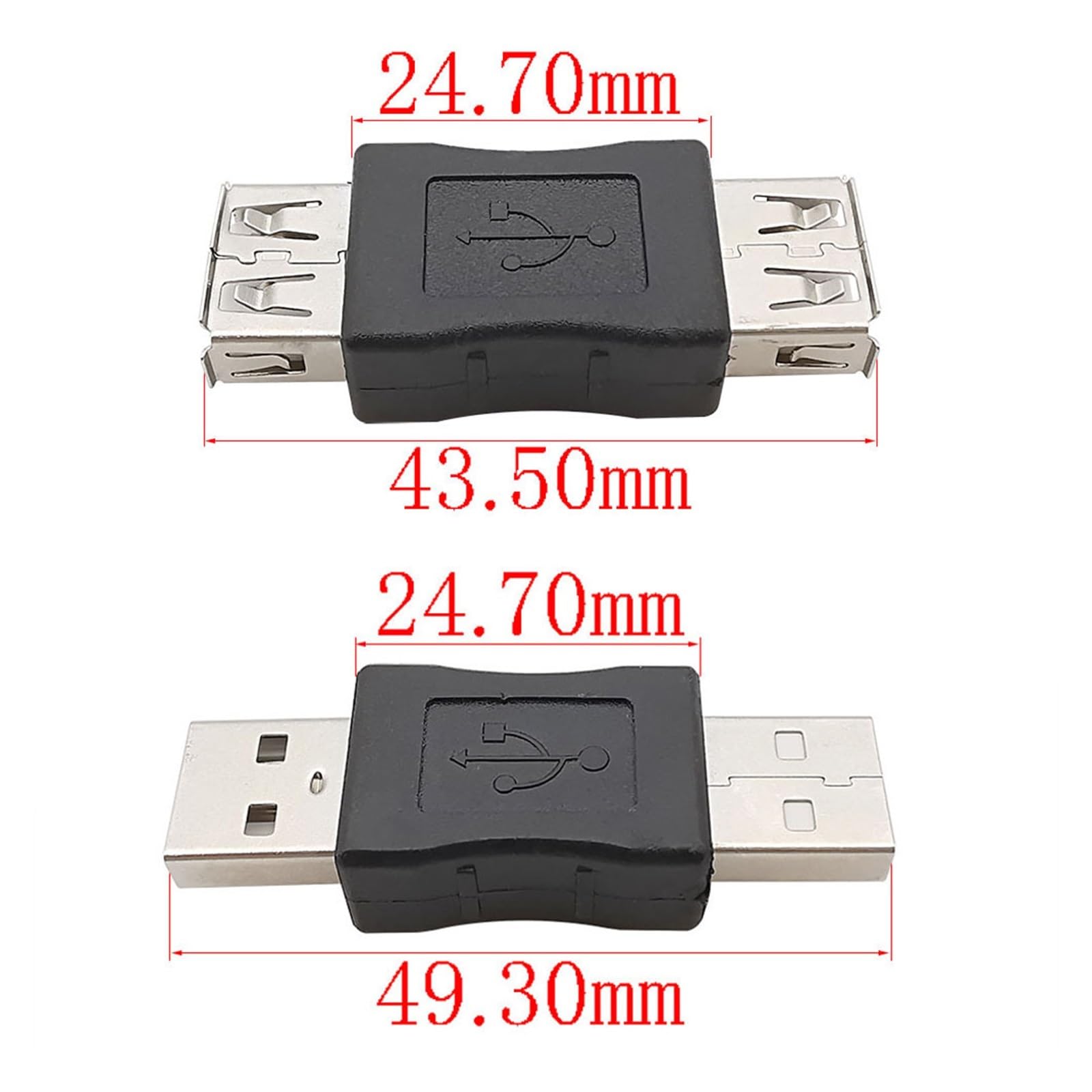 Adaptateur Coupleur USB 2.0 Mâle Vers Femelle - Connexion Simple, Générique - Neuf Sous Emballage - EAN 0065030835640
