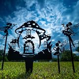 RealSteel Genuine Brand I 4 Piece Metal Fairy Set I Yard Décor I Garden Stake Decoration