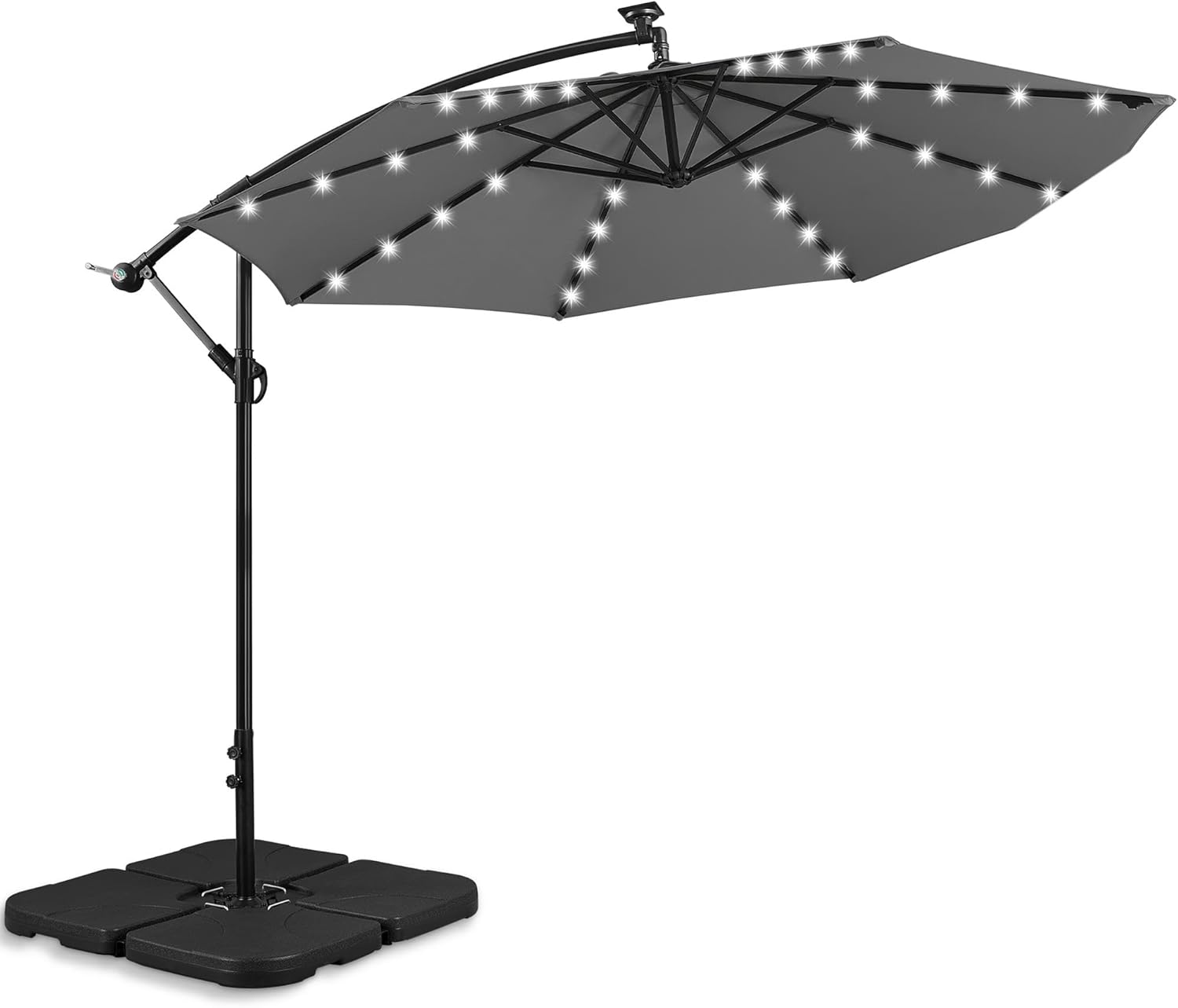 Amazon.com : Yaheetech 10 Ft Patio Offset Umbrella with 32 LED Lights ...