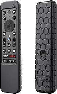 Fintie Protective Case for Sony RMF-TX800U RMF-TX900U Voice Remote Control 2022, Honey Comb Lightweight Anti Slip Shockproof Silicone Cover for Sony Ultra HD TV X80K X90K X95K Series, Black