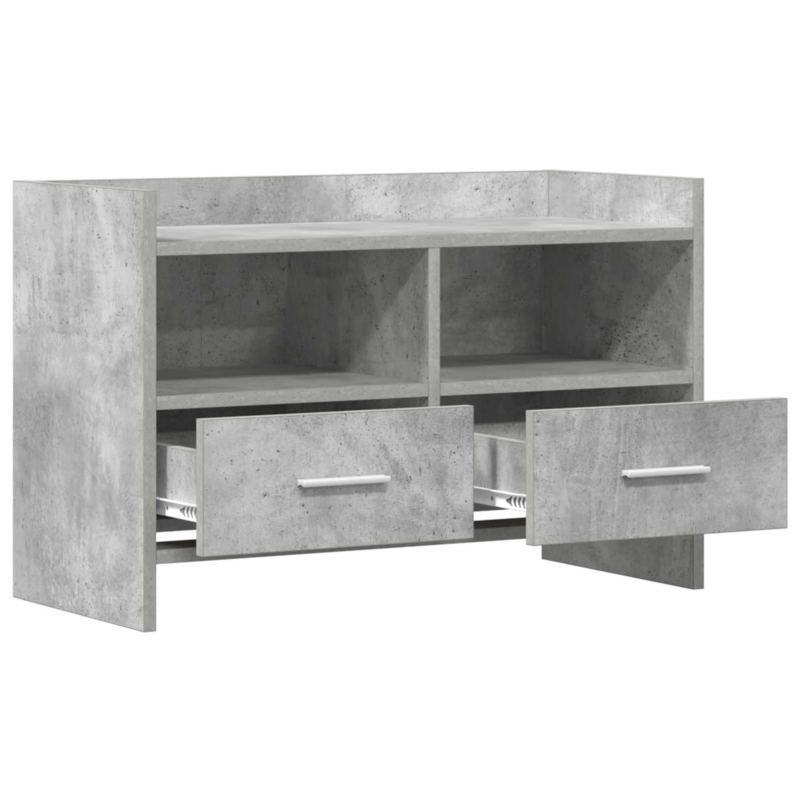 Gecheer TV-Schränk 71,5 x 33 x 47 cm Betongrau Holzwerkstoff, Moderne TV Lowboard Fernsehschrank für Home-Cinema Gamerzimmer Wohnungen Büro8011150