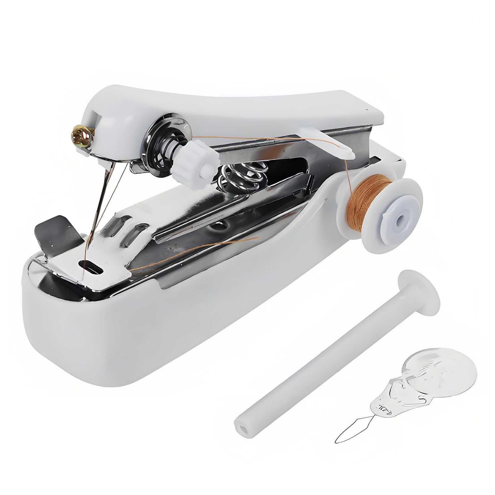 Mekalero White Handheld Sewing Machine Mhandy Needlework Tool Small Machine For Home Handheld Sewing