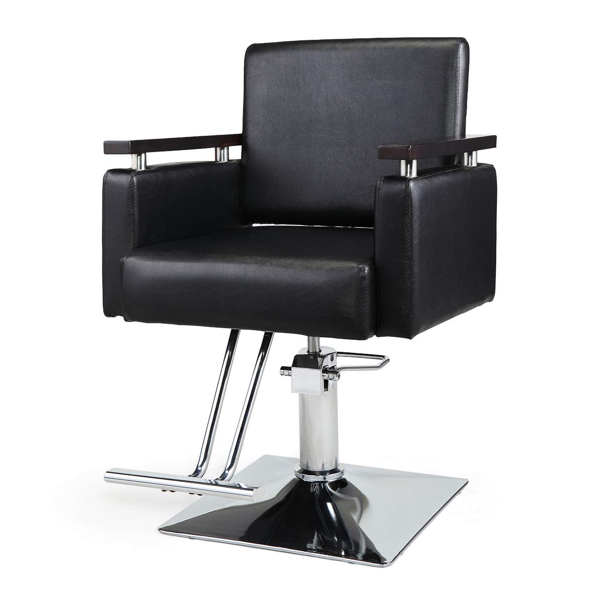 Barber Chair for Hair Stylist, Salon Beauty Chair with Heavy Duty Hydraulic Pump, 360 Degrees Swivel Styling Hair Chair, Black