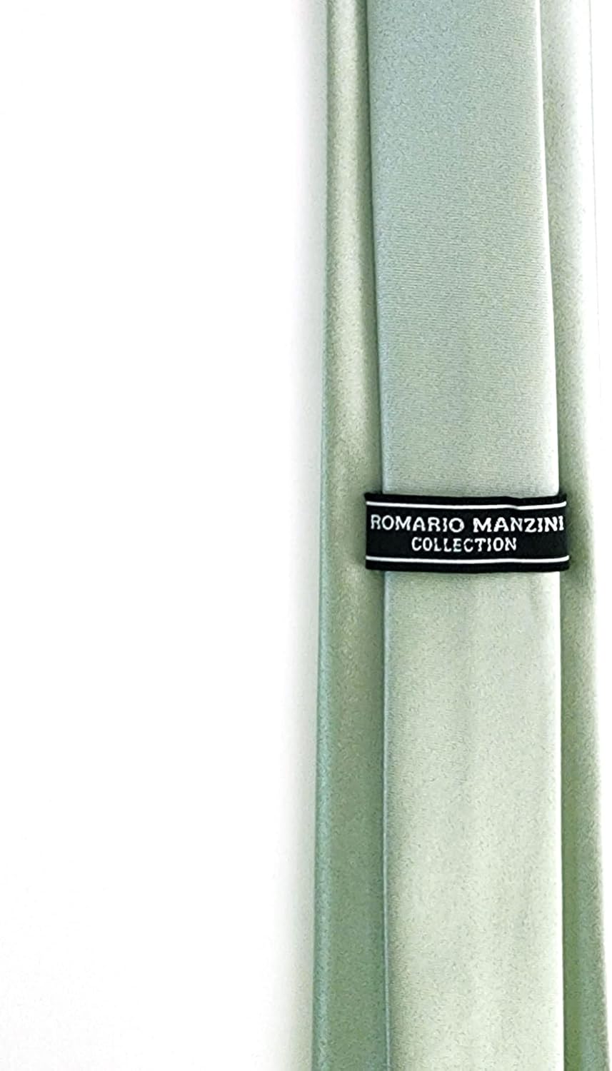 Solid Light Sage Green Color 2" Skinny Men's Necktie - Image 2