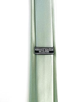 Men's Slim Tie – Cotton Linen Blend, Solid Sage Green, 59" Long For Weddings, Business, Groomsmen (One Size)