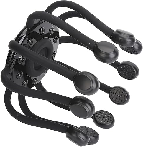 Miniatura 5 de zjchao Masajeador eléctrico de cabeza, con 10 imanes de masaje, 5 modos LED, alivio del dolor de cabeza, masajeador de cuero cabelludo con garra,