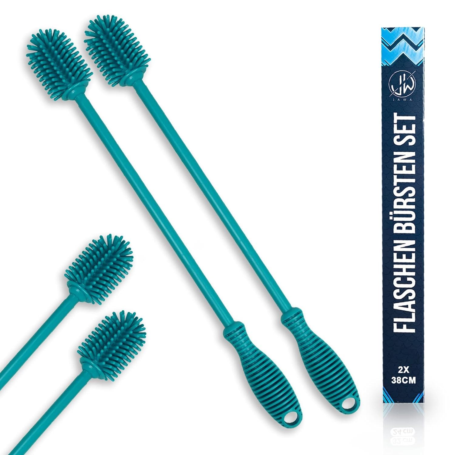 Set Spazzole Per Bottiglie JAWAonline - 32 Cm E 24 Cm, In Silicone Morbido, Per Pulizia Senza Graffi - Foto 3